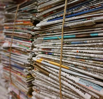 Stacks of newspapers