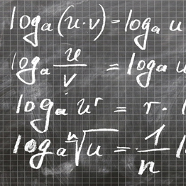 logarithms on a chalk board