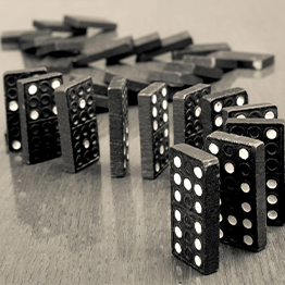 A line of dominoes