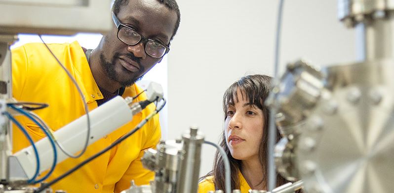 Academics using nanotechnology equipment