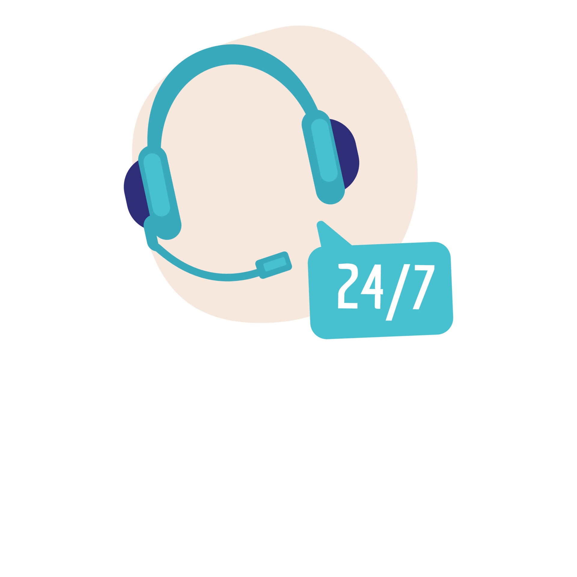 24/7 icon with headset