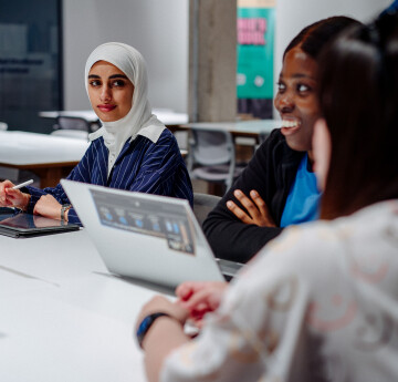 Students taking part in group study 