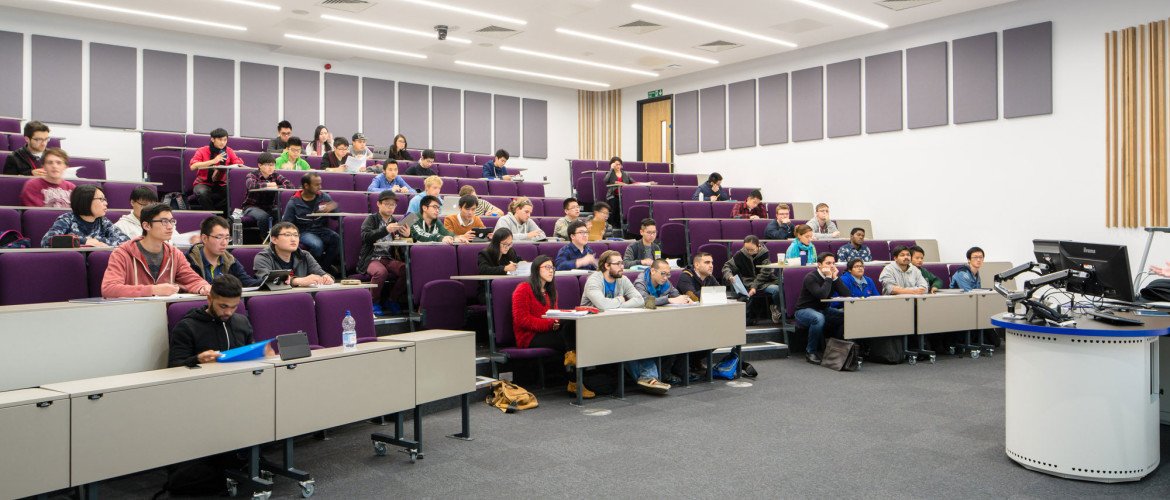 Students in lecture theatre.