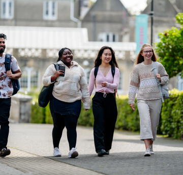 student walking 