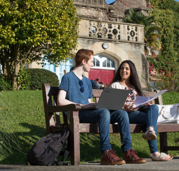 Marketing Toolkit- Students outside Abbey