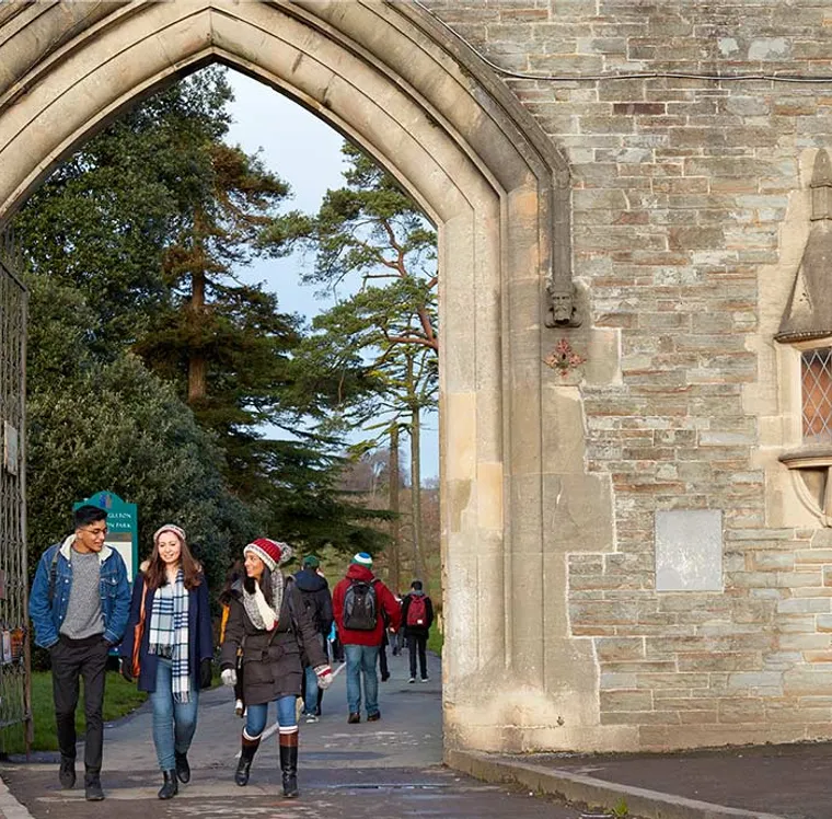 Students walking through Singleton Park