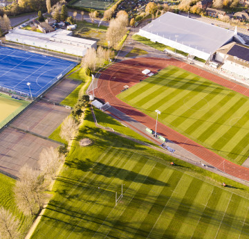 Birdseye view of sports facilities