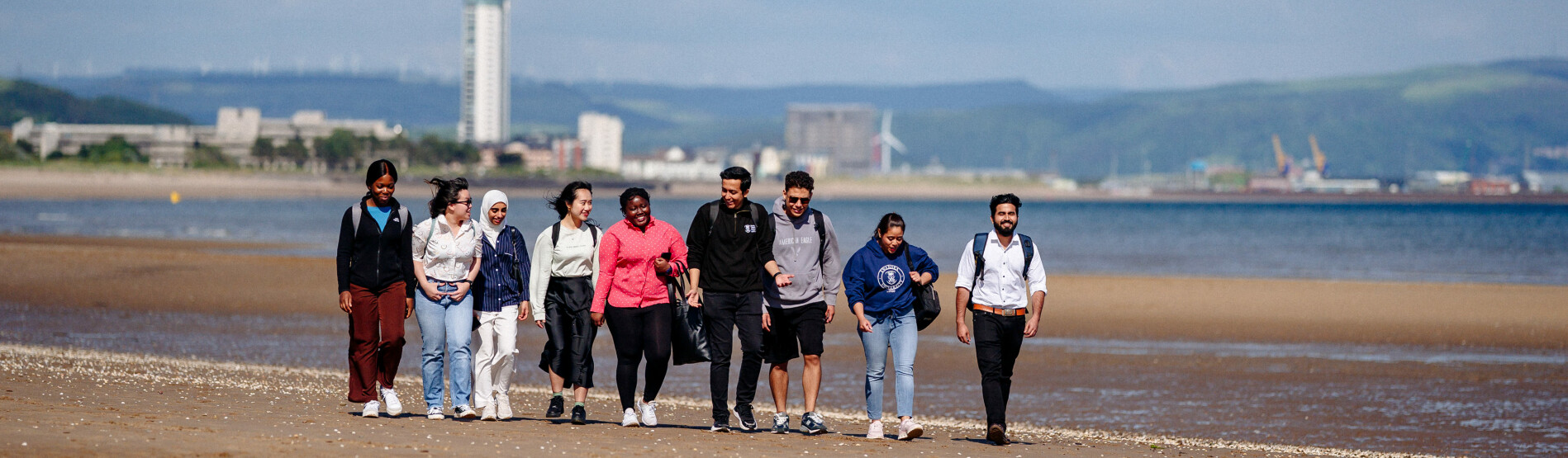 Student walking on Singleton Campus