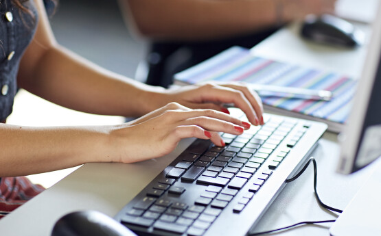 Student on computer