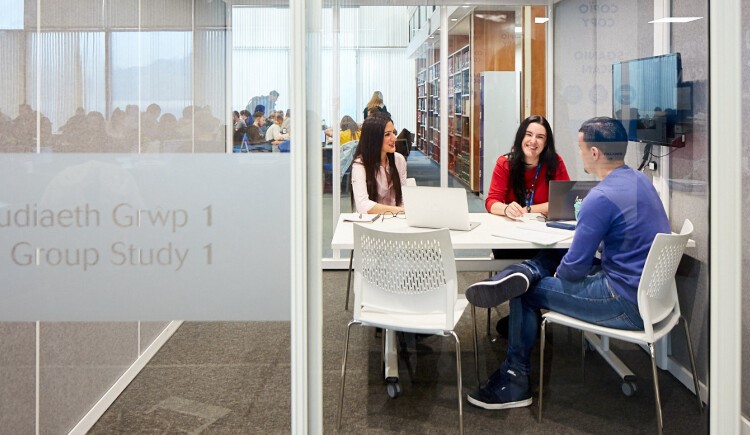 Students studying in a Study Pod