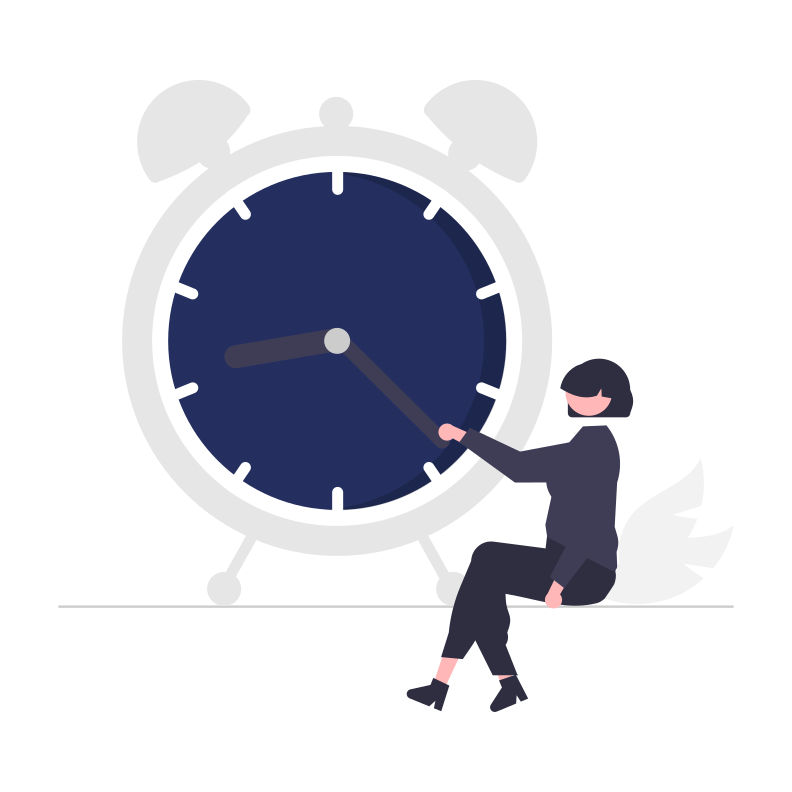 Clipart of person sitting next to an alarm clock