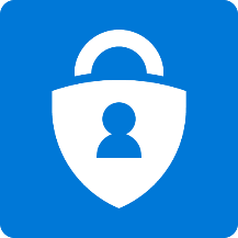 The logo for the Microsoft Authenticator app. It has a blue background and a white padlock image